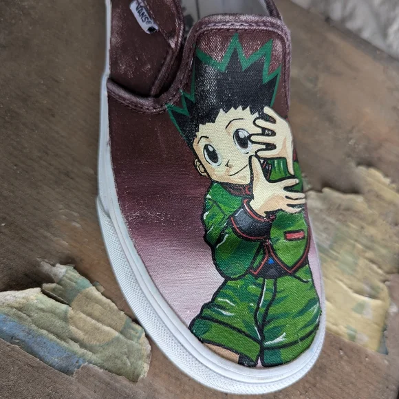 Custom Anime Kids Slip-On Shoes Hunter X Hunter Vans Size 6.5 Women's - Picture 5 of 8
